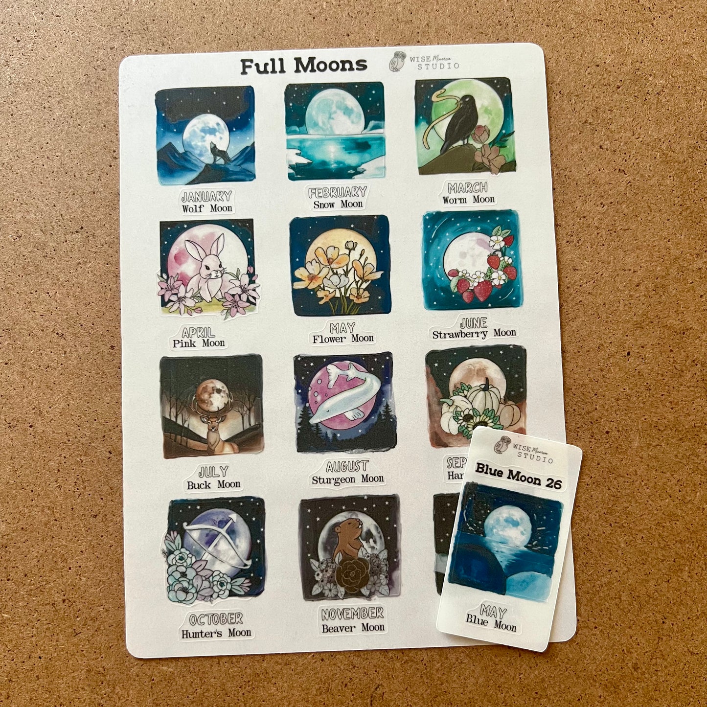 2026 Full Moons Planner Stickers