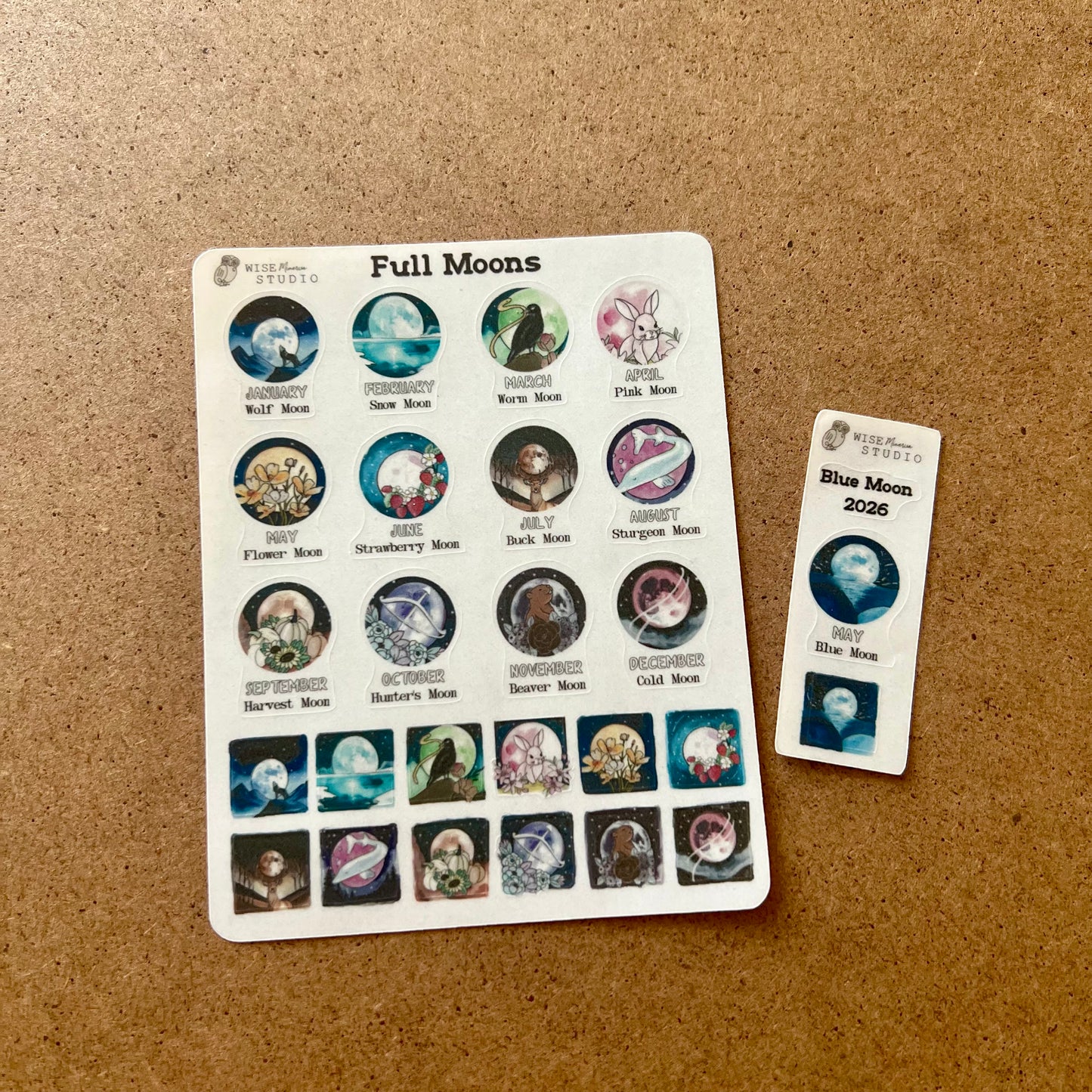 2026 Full Moons Planner Stickers
