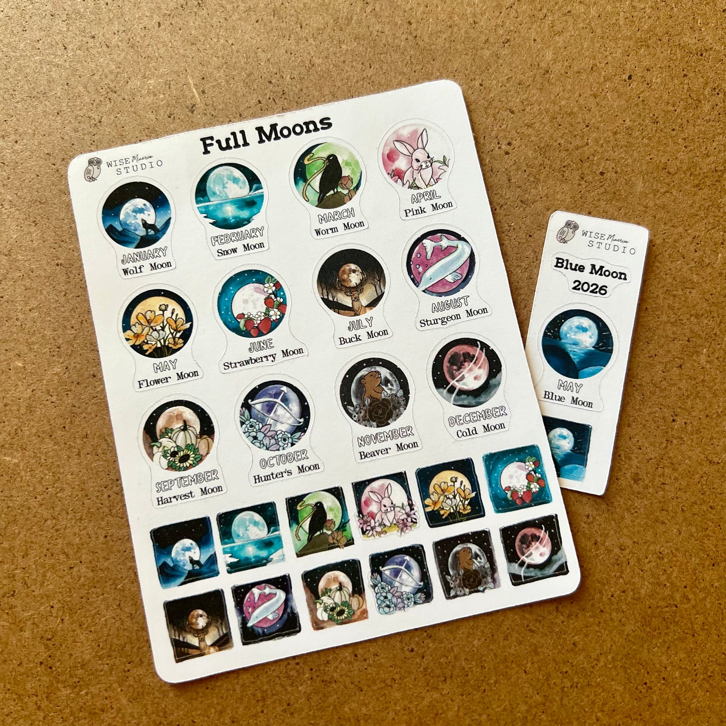 2026 Full Moons Planner Stickers