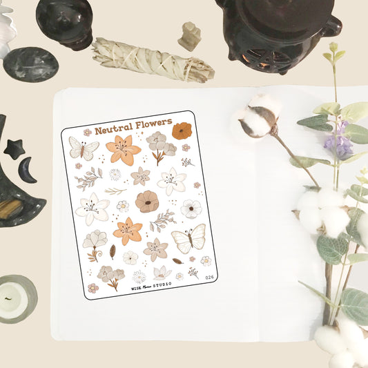 Neutral Flowers Stickers