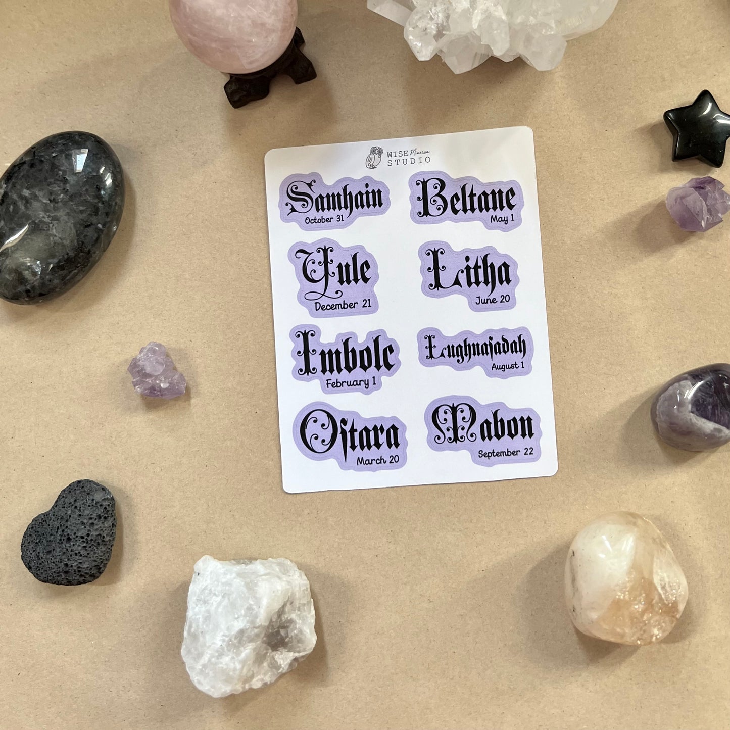 2025 Sabbat Names Gothic Stickers