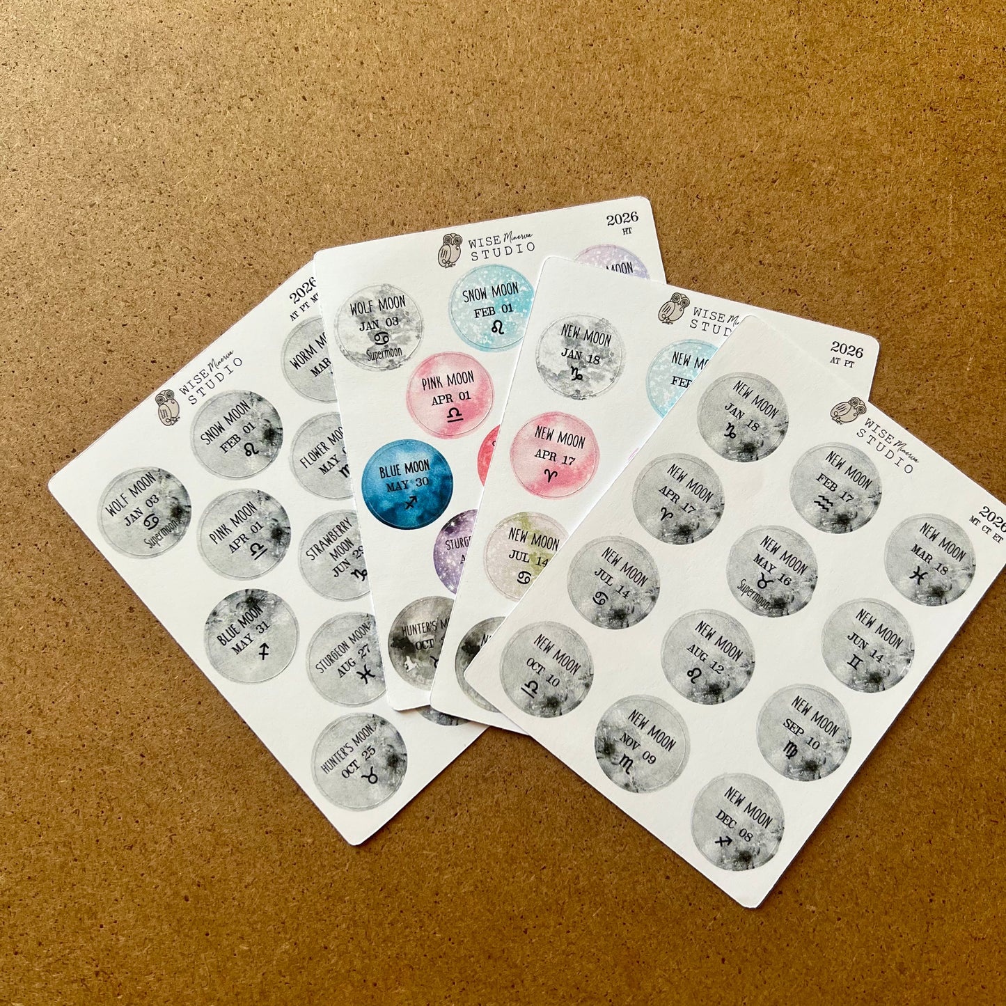 2026 Full and New Moons Stickers