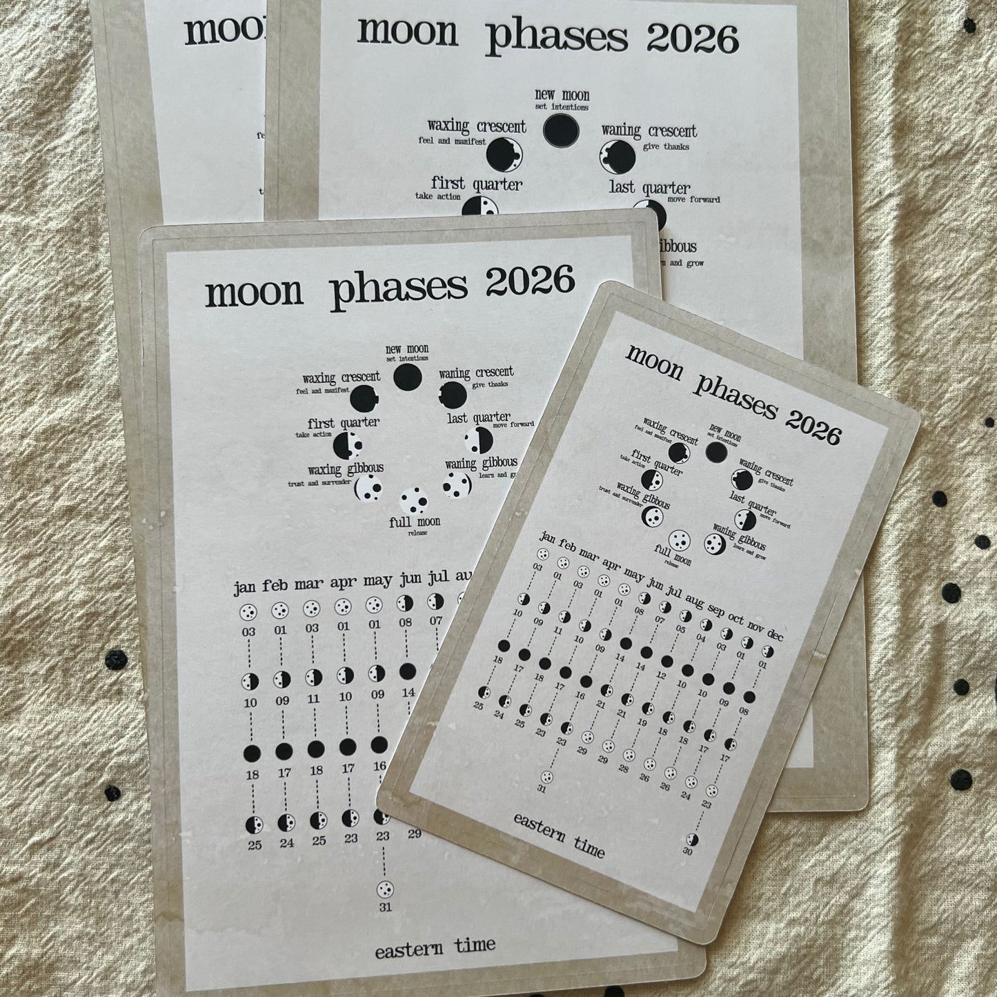 2026 Moon Phases Dashboard Sticker