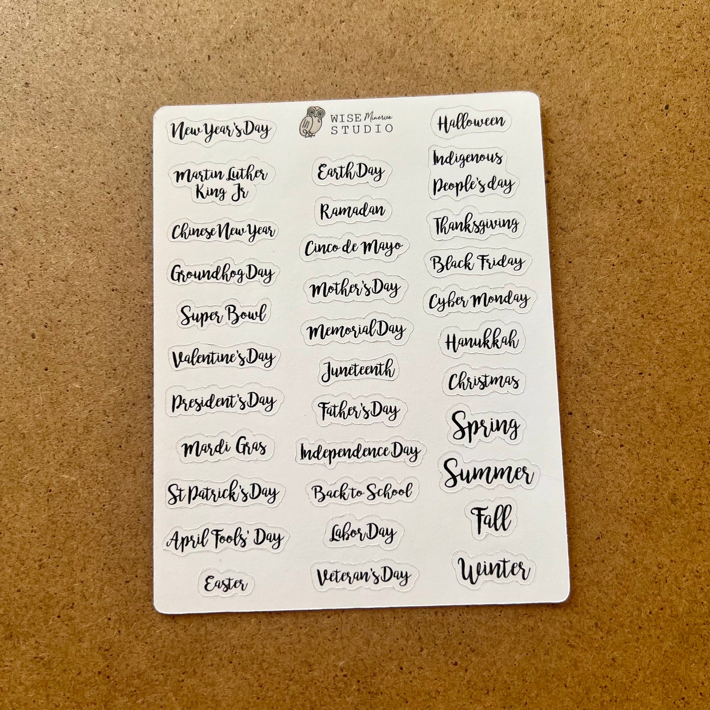 2026 USA Holidays Stickers