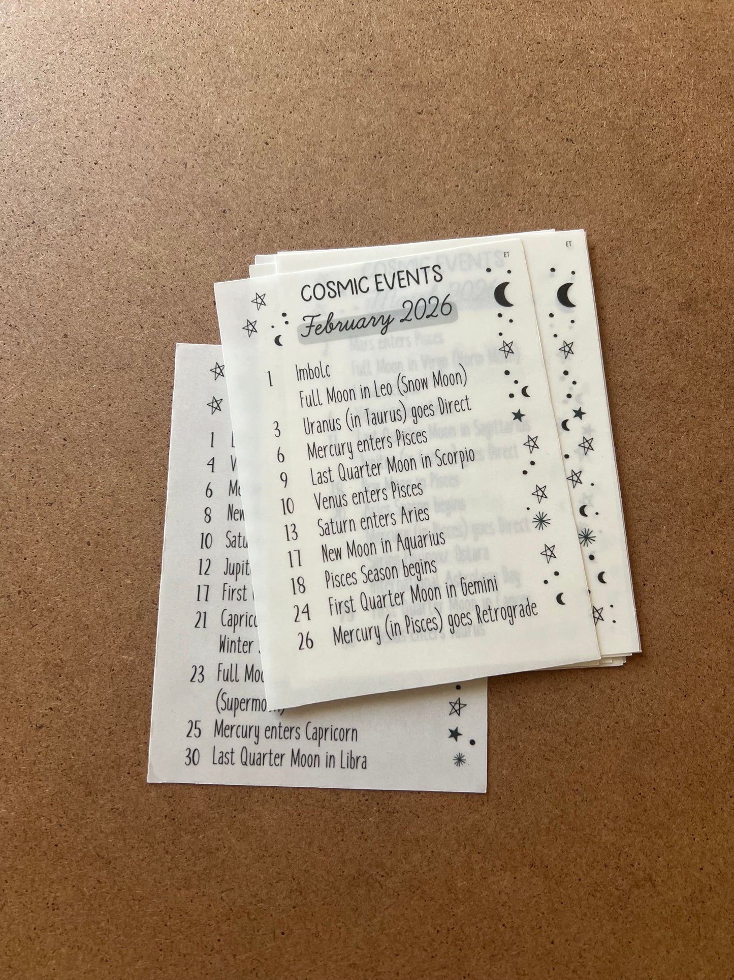 2026 Cosmic Events Stickers