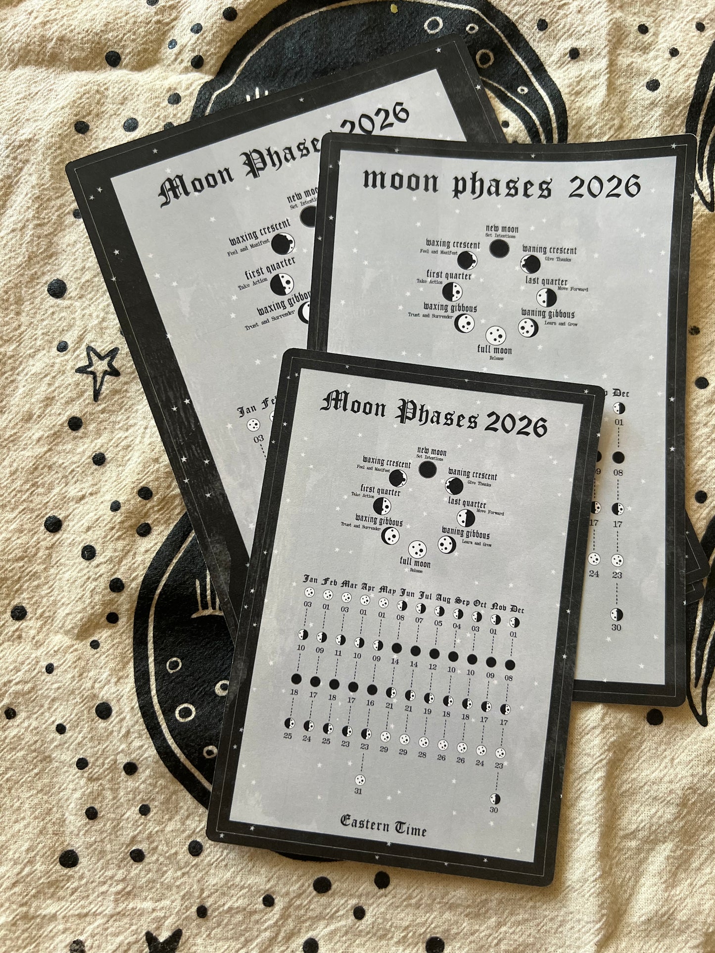 2026 Moon Phases Dashboard Sticker