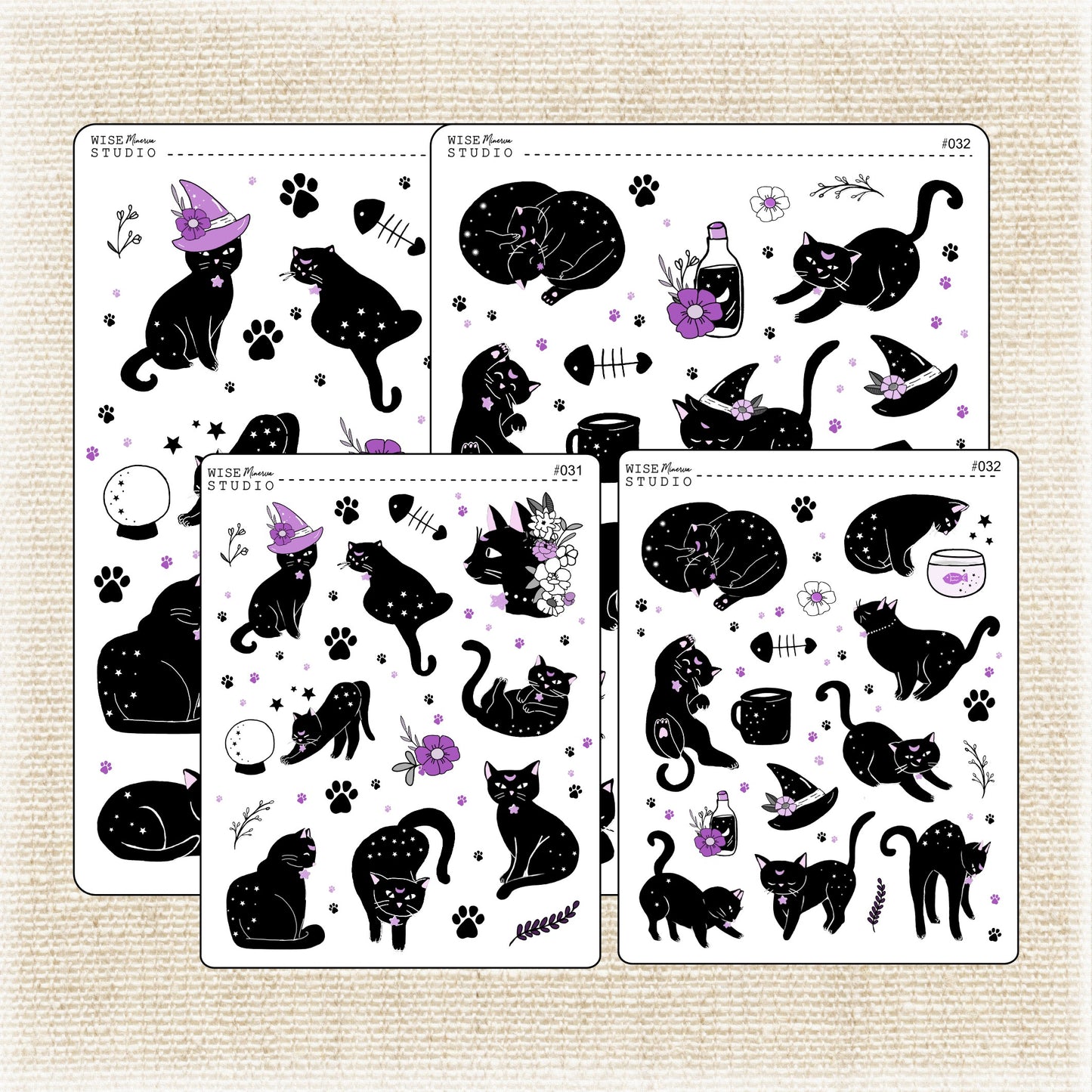 Black Cats Stickers