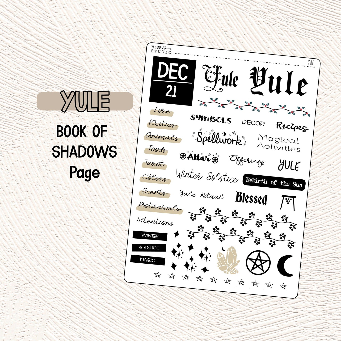 Yule Grimoire Page