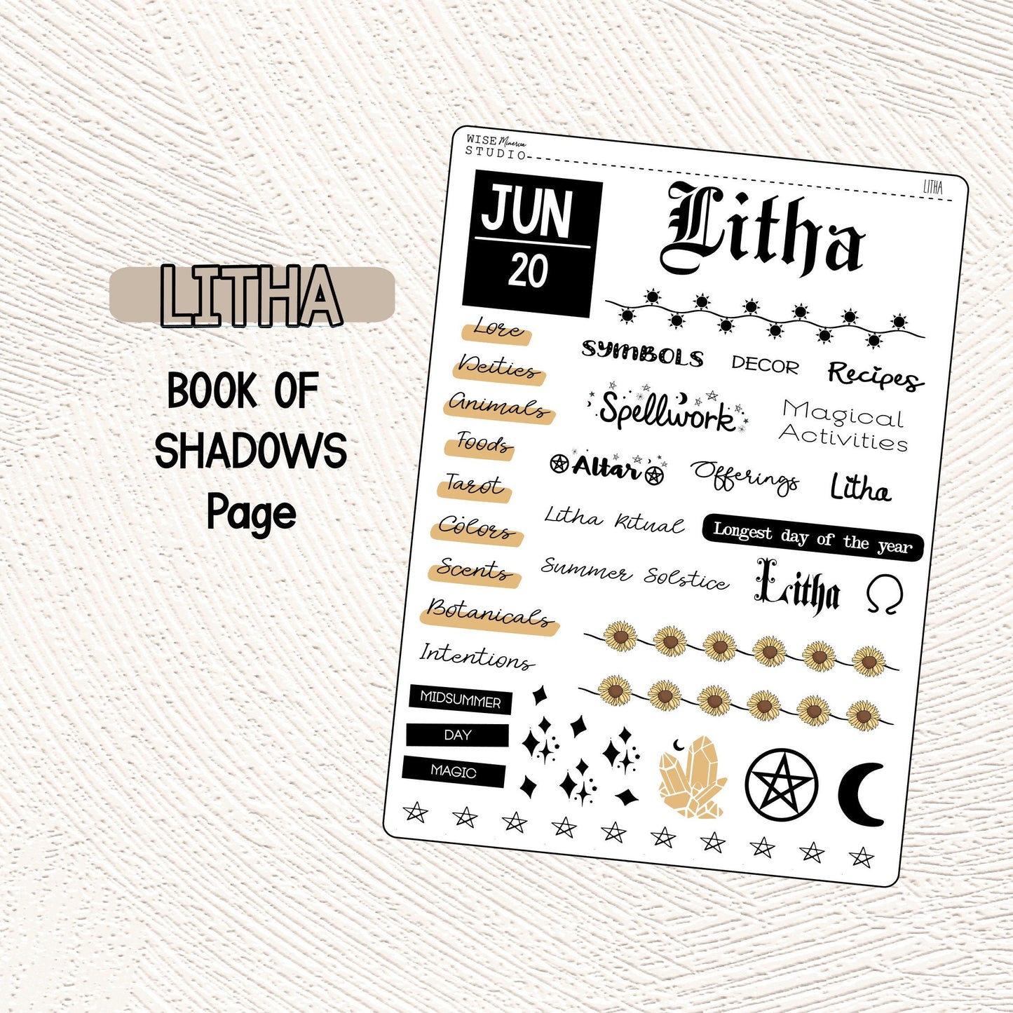 Litha Grimoire Page