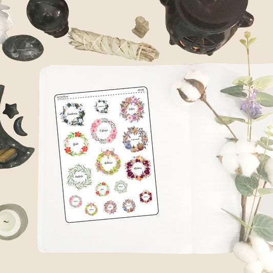 Sabbats Wreaths Stickers